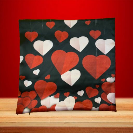 Personalized "LOVE" and Heart Design Printed  Pillow